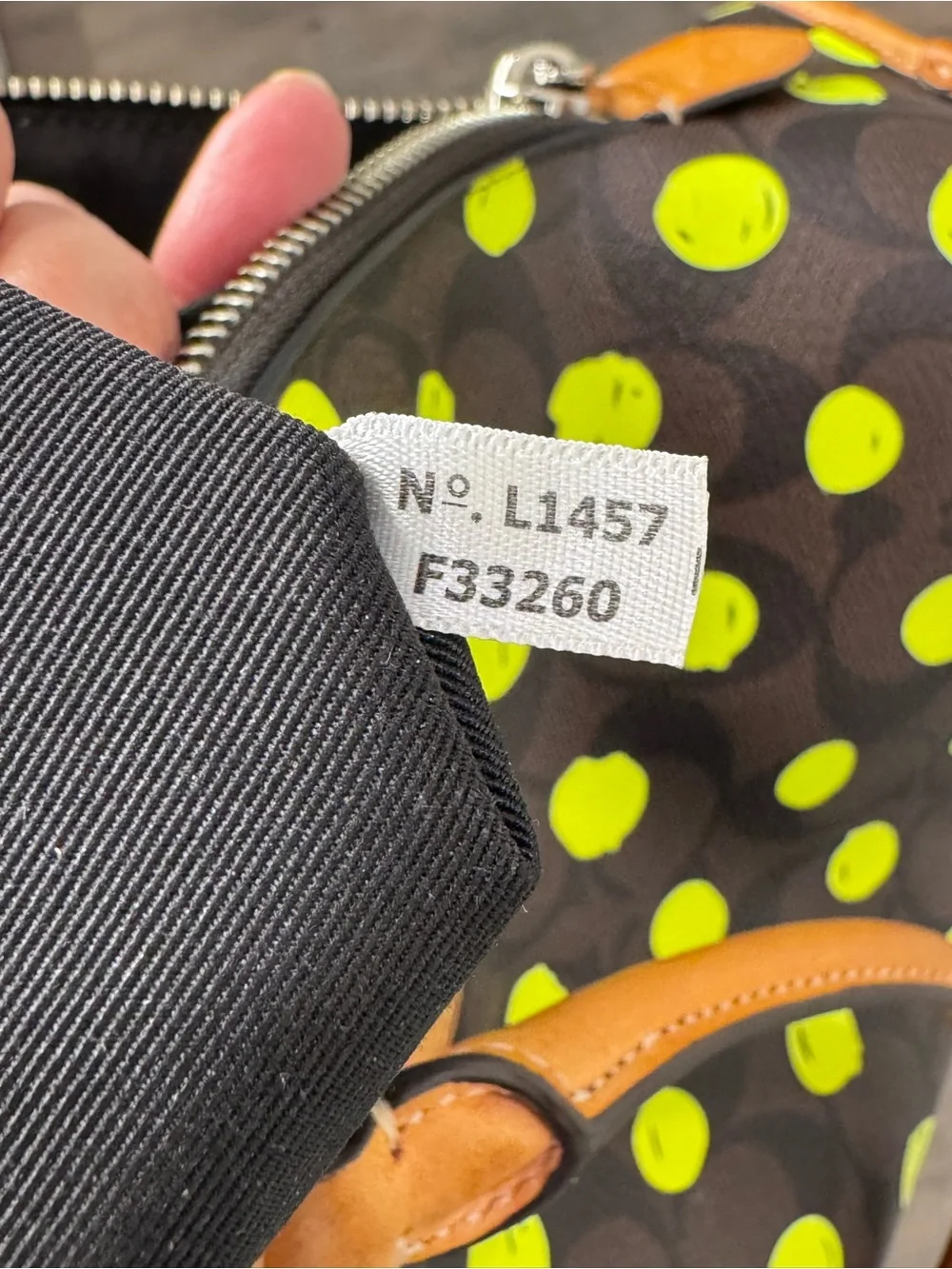 Coach Cora Dome Satchel neon dots with COA